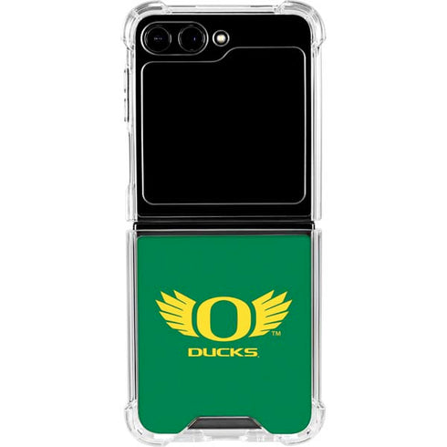 University of Oregon Ducks Green Galaxy Z Flip6 Clear Case