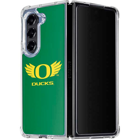 University of Oregon Ducks Green Galaxy Z Fold5 5G Clear Case