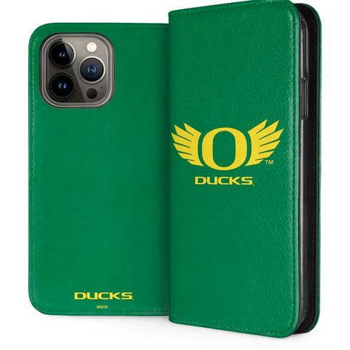 University of Oregon Ducks Green iPhone 15 Pro Max Folio Case