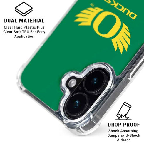 University of Oregon Ducks Green iPhone 16 Clear Case