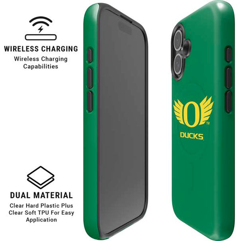 University of Oregon Ducks Green iPhone 16 Plus Magsafe Impact Case