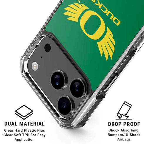 University of Oregon Ducks Green iPhone 18 Pro Clear Case