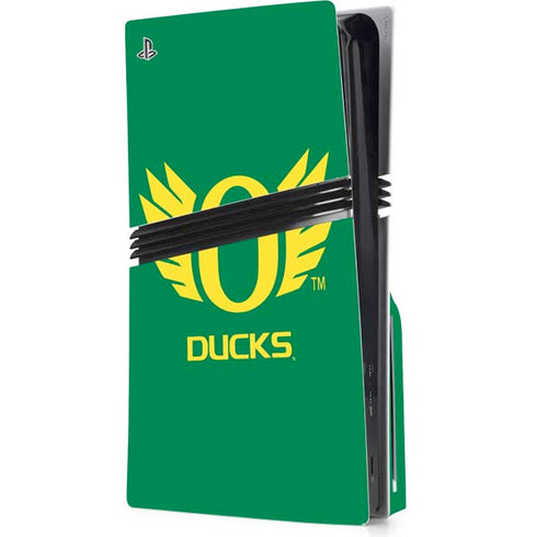 University of Oregon Ducks Green PS5 Pro Disk Console Skin