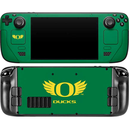 University of Oregon Ducks Green Steam Deck Handheld Gaming Computer OLED Skin