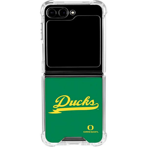 University of Oregon Ducks Logo and Wings Galaxy Z Flip6 Clear Case