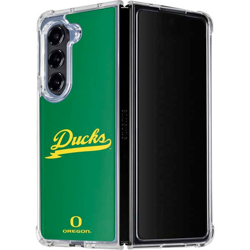 University of Oregon Ducks Logo and Wings Galaxy Z Fold5 5G Clear Case