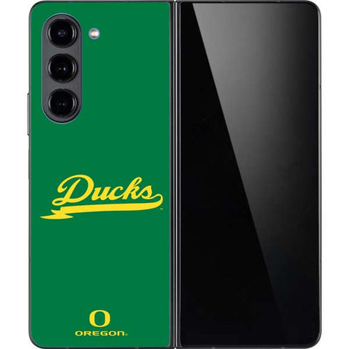 University of Oregon Ducks Logo and Wings Galaxy Z Fold5 5G Skin