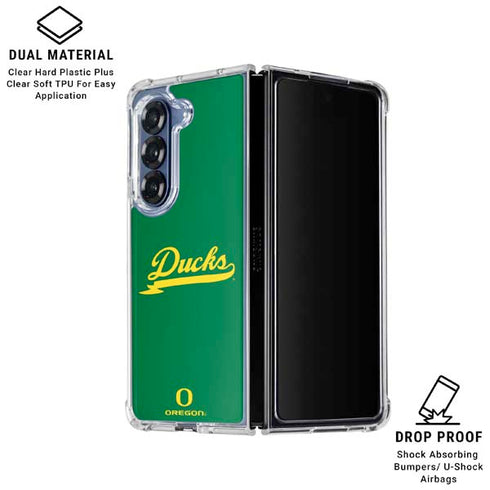 University of Oregon Ducks Logo and Wings Galaxy Z Fold6 Clear Case