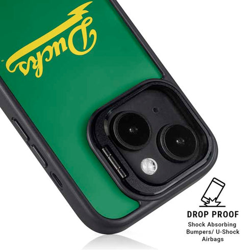 University of Oregon Ducks Logo and Wings iPhone 14 Plus Kickstand Case