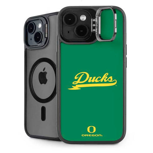 University of Oregon Ducks Logo and Wings iPhone 15 Plus Kickstand Case