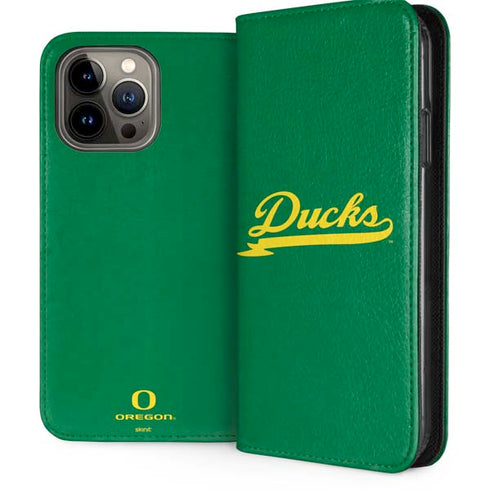 University of Oregon Ducks Logo and Wings iPhone 15 Pro Max Folio Case