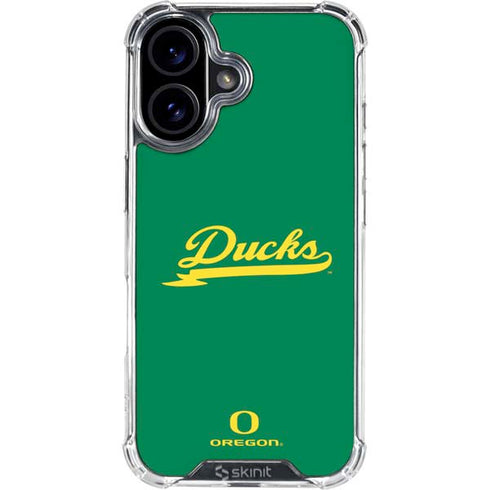 University of Oregon Ducks Logo and Wings iPhone 16 Clear Case