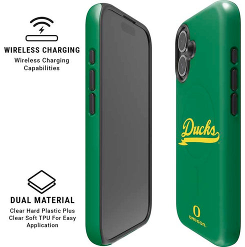 University of Oregon Ducks Logo and Wings iPhone 16 Plus Magsafe Impact Case