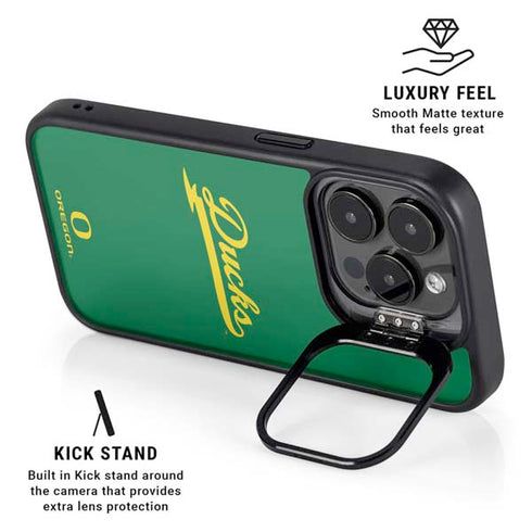 University of Oregon Ducks Logo and Wings iPhone 16 Pro Max Kickstand Case