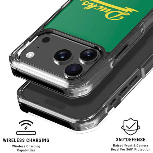 University of Oregon Ducks Logo and Wings iPhone 18 Pro Clear Case