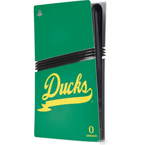 University of Oregon Ducks Logo and Wings PS5 Pro Console Skin