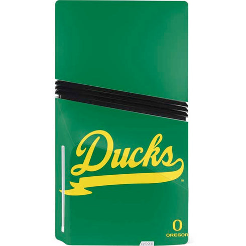 University of Oregon Ducks Logo and Wings PS5 Pro Disk Bundle Skin