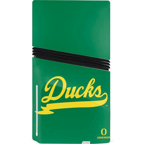 University of Oregon Ducks Logo and Wings PS5 Pro Disk Console Skin