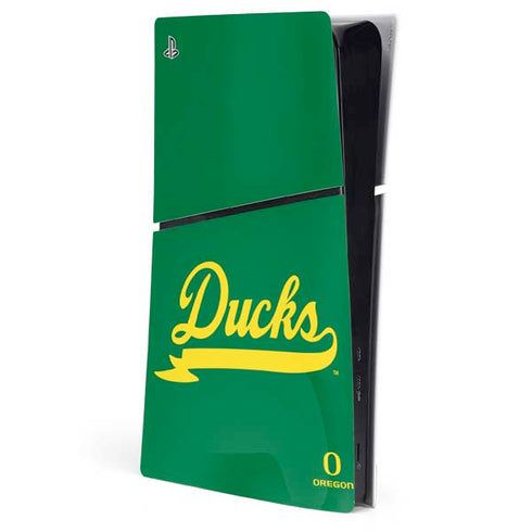 University of Oregon Ducks Logo and Wings PS5 Slim Digital Edition Console Skin