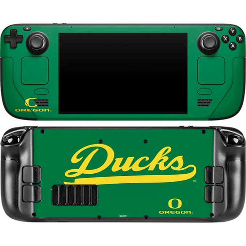 University of Oregon Ducks Logo and Wings Steam Deck Handheld Gaming Computer OLED Skin