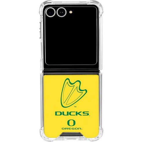 University of Oregon Ducks Logo Galaxy Z Flip7 Clear Case