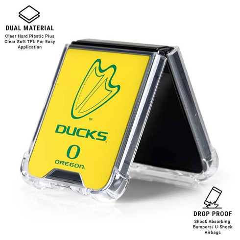 University of Oregon Ducks Logo Galaxy Z Flip7 Clear Case