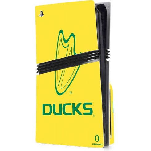 University of Oregon Ducks Logo PS5 Pro Disk Console Skin