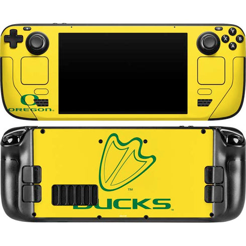 University of Oregon Ducks Logo Steam Deck Handheld Gaming Computer OLED Skin