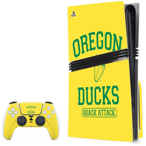University of Oregon Ducks Quack Attack PS5 Pro Disk Bundle Skin