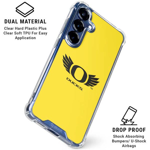 University of Oregon Ducks Yellow Galaxy S25 Clear Case