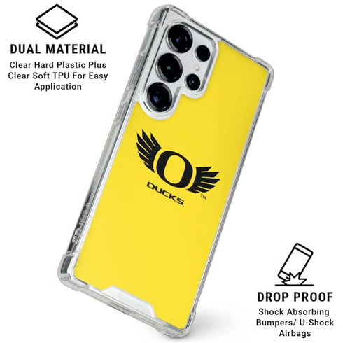 University of Oregon Ducks Yellow Galaxy S25 Ultra Clear Case
