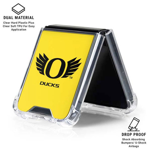 University of Oregon Ducks Yellow Galaxy Z Flip6 Clear Case