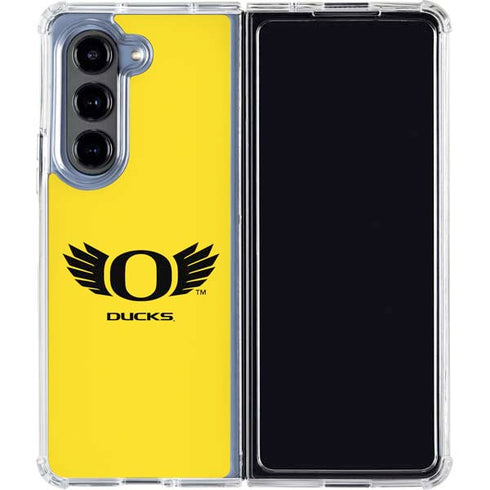 University of Oregon Ducks Yellow Galaxy Z Fold5 5G Clear Case