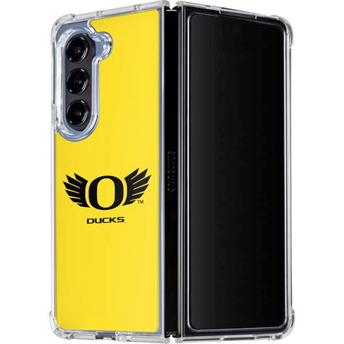University of Oregon Ducks Yellow Galaxy Z Fold5 5G Clear Case