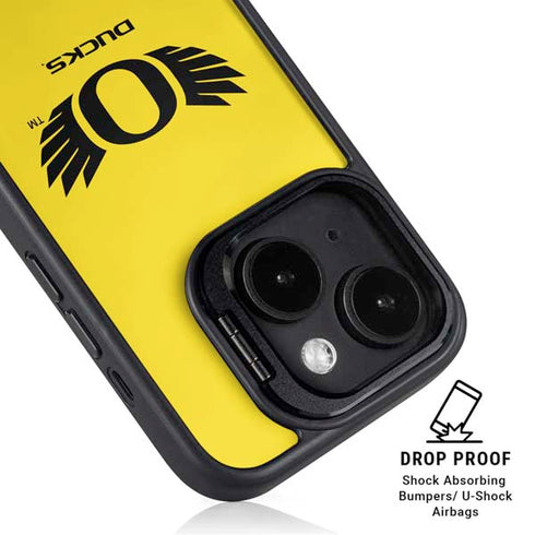 University of Oregon Ducks Yellow iPhone 14 Plus Kickstand Case