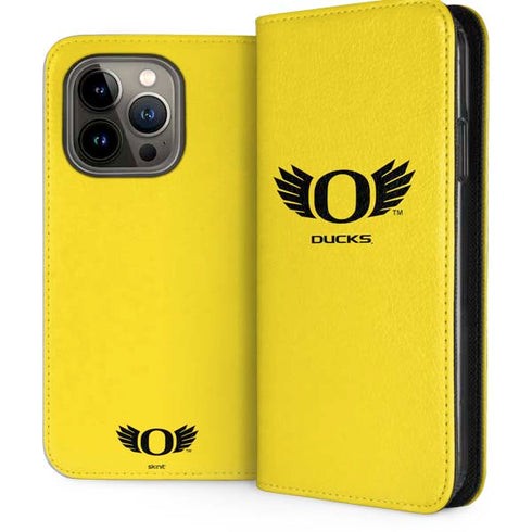 University of Oregon Ducks Yellow iPhone 14 Pro Folio Case
