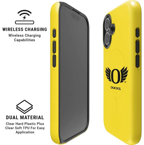 University of Oregon Ducks Yellow iPhone 16 Plus Magsafe Impact Case