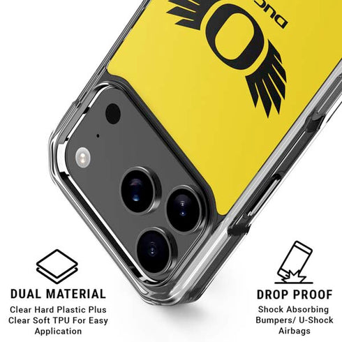 University of Oregon Ducks Yellow iPhone 18 Pro Clear Case