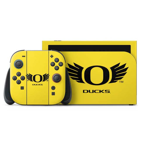 University of Oregon Ducks Yellow Nintendo Switch 2 (2025) with Joy-Con Skin