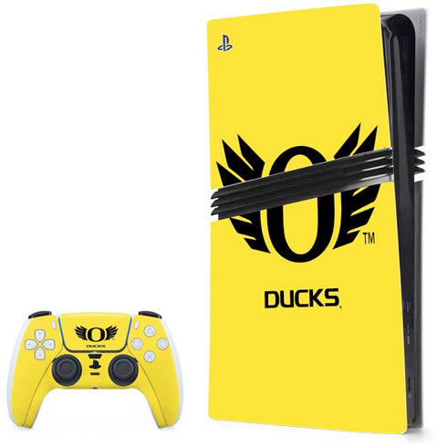 University of Oregon Ducks Yellow PS5 Pro Bundle Skin