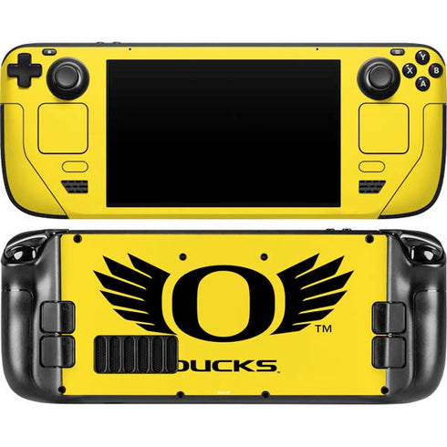 University of Oregon Ducks Yellow Steam Deck Handheld Gaming Computer OLED Skin