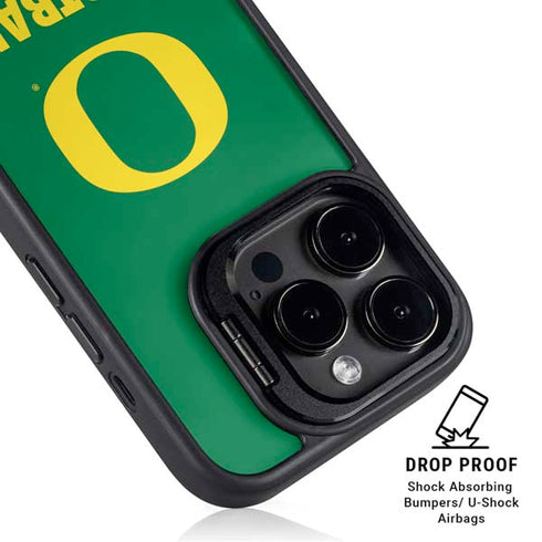 University of Oregon Football Green iPhone 15 Pro Max Kickstand Case