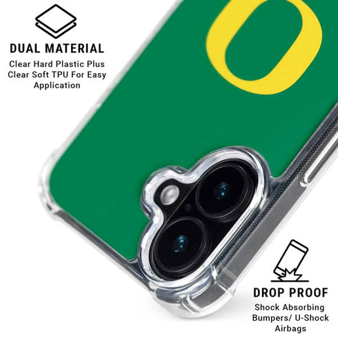 University of Oregon Football Green iPhone 16 Plus Clear Case