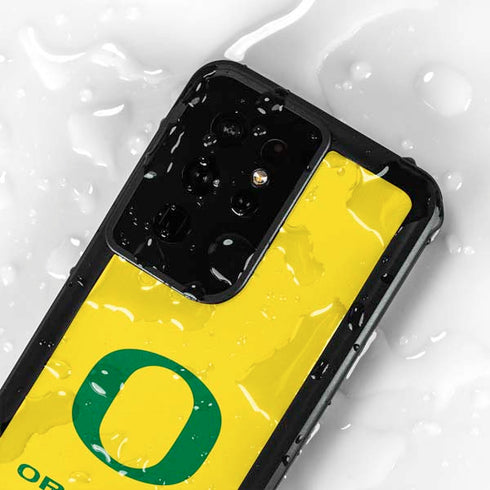 University of Oregon Mesh Yellow Galaxy S24 Ultra Waterproof Case