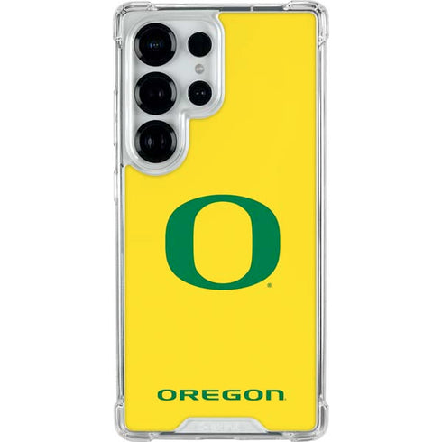 University of Oregon Mesh Yellow Galaxy S25 Ultra Clear Case