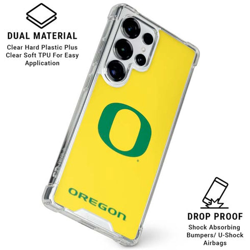 University of Oregon Mesh Yellow Galaxy S25 Ultra Clear Case
