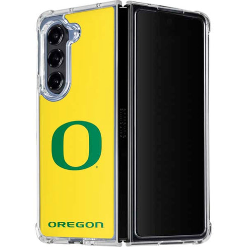 University of Oregon Mesh Yellow Galaxy Z Fold5 5G Clear Case