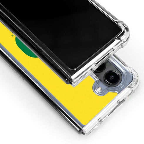University of Oregon Mesh Yellow Galaxy Z Fold5 5G Clear Case