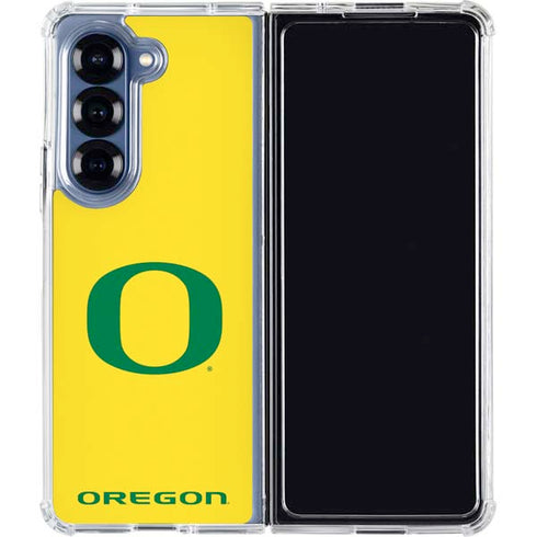 University of Oregon Mesh Yellow Galaxy Z Fold6 Clear Case