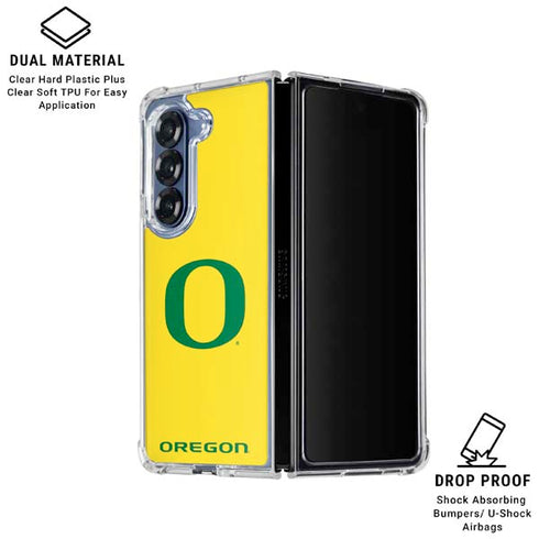 University of Oregon Mesh Yellow Galaxy Z Fold6 Clear Case